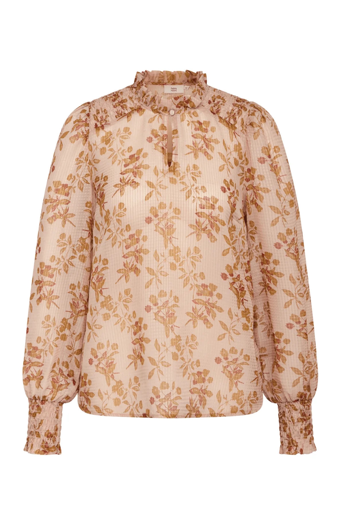 NICOLINE BLOUSE PRINT ROSE/BROWN