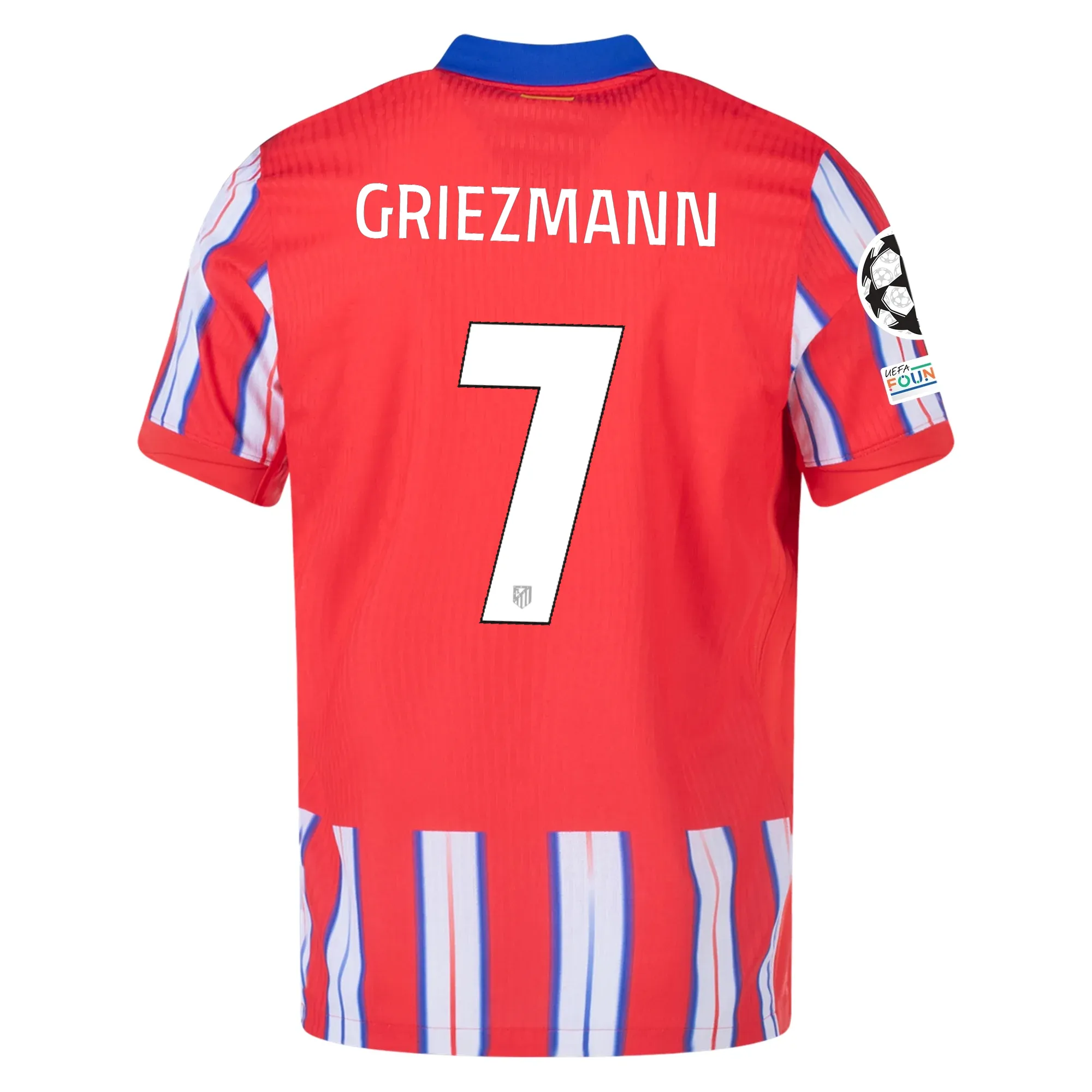 Nike Atletico Madrid Authentic Antoinne Griezmann Home Jersey w/ Champions League Patches 24/25 (Hyper Royal/Light Crimson/White)