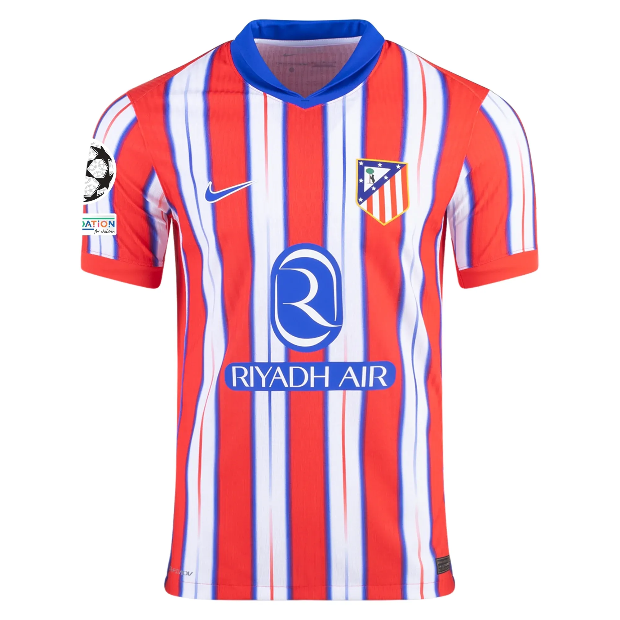 Nike Atletico Madrid Authentic Home Jersey w/ Champions League Patches 24/25 (Hyper Royal/Light Crimson/White)