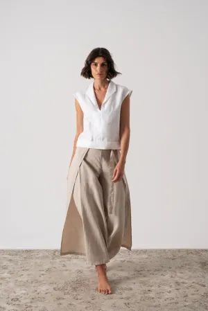 Nuvola Linen Top White