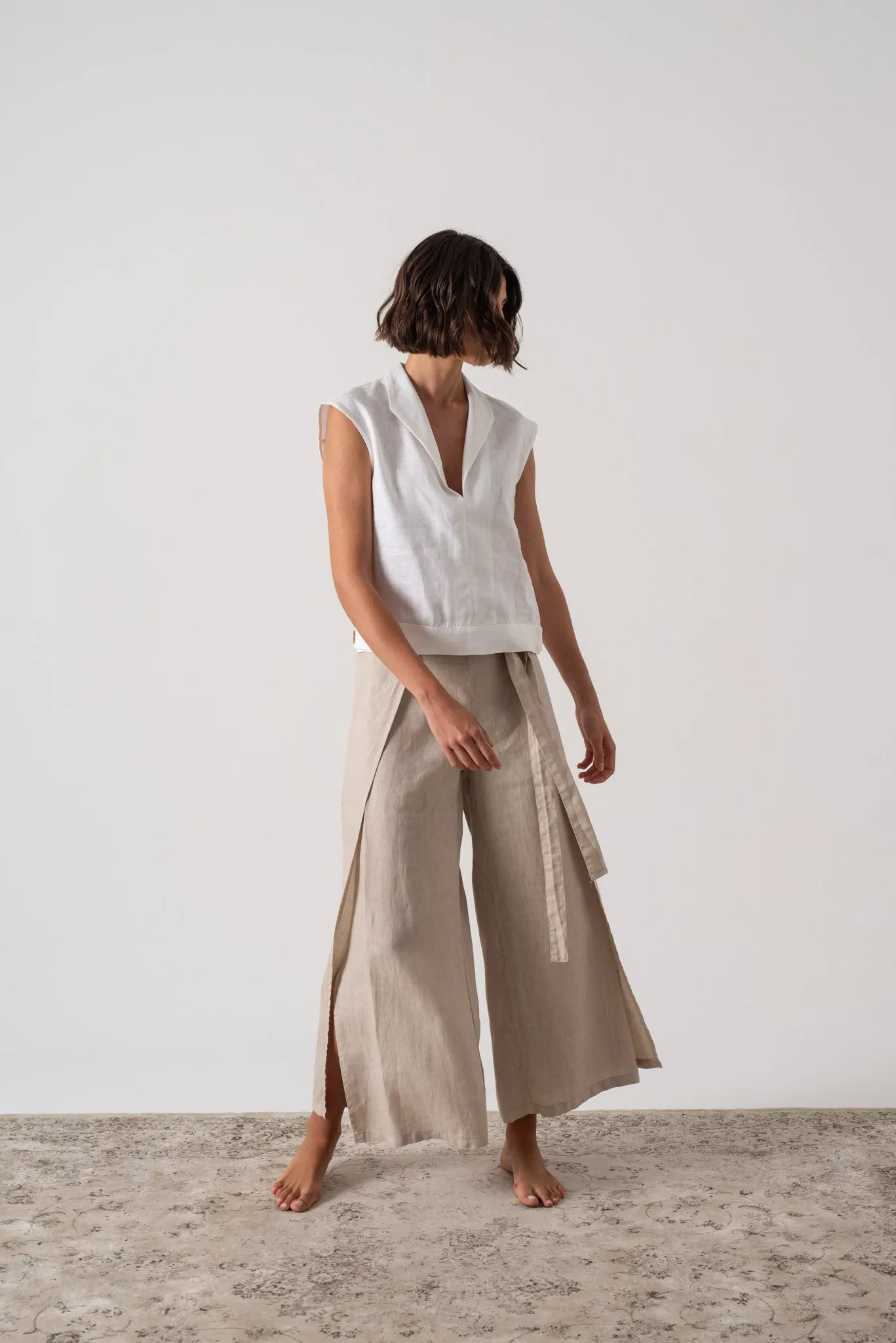 Nuvola Linen Top White