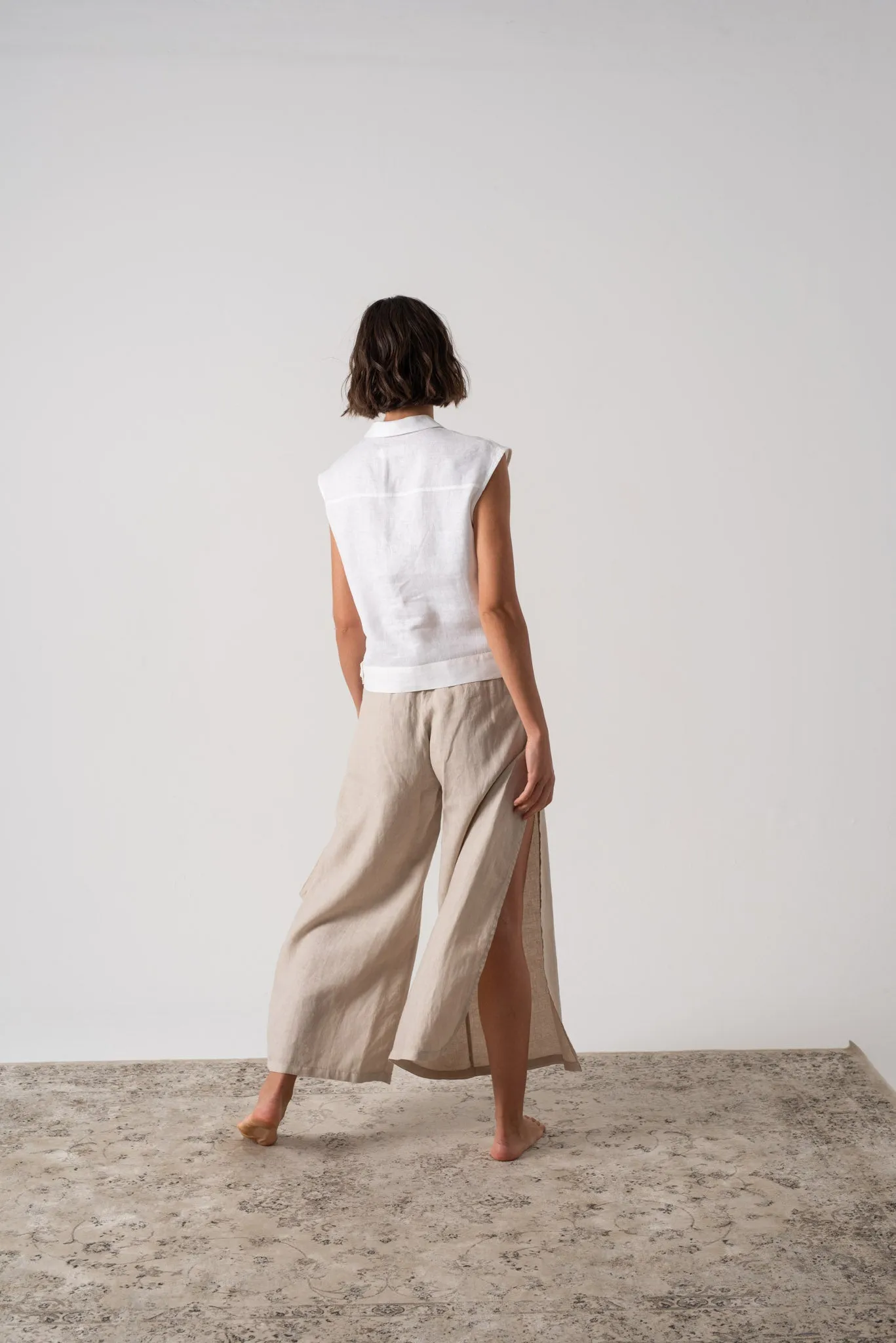 Nuvola Linen Top White