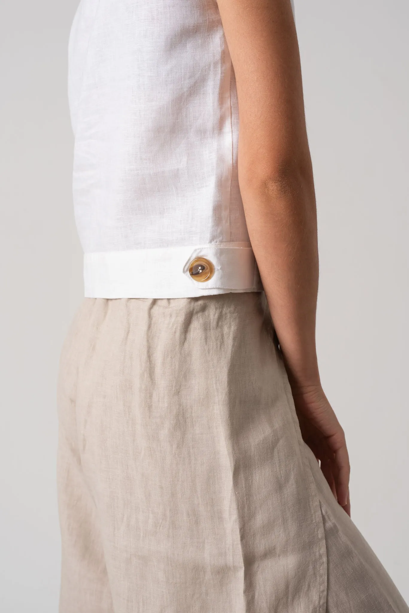 Nuvola Linen Top White