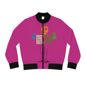 OWN MAN - Women's Bomber Jacket Dark Pink