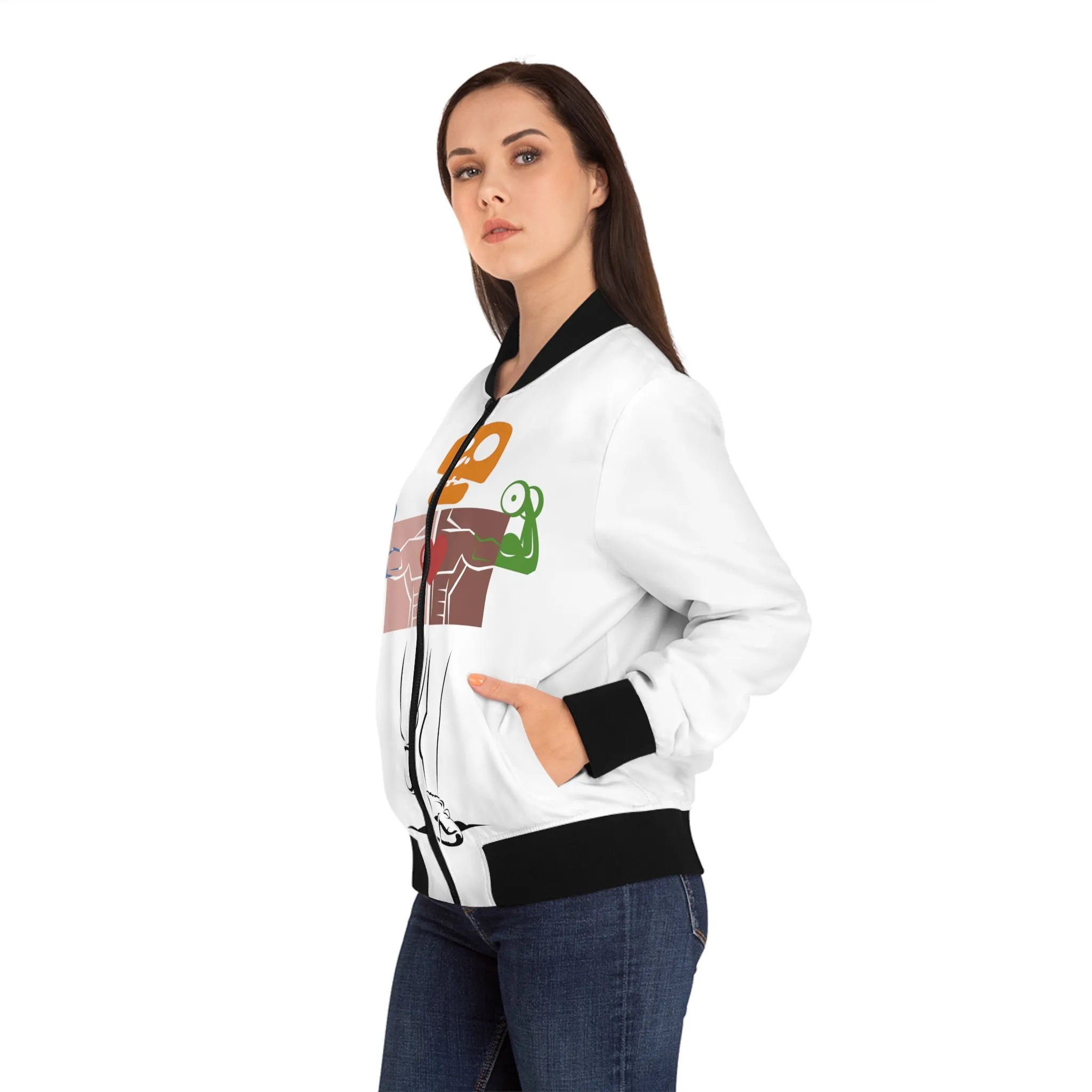 OWN MAN - Women's Bomber Jacket White