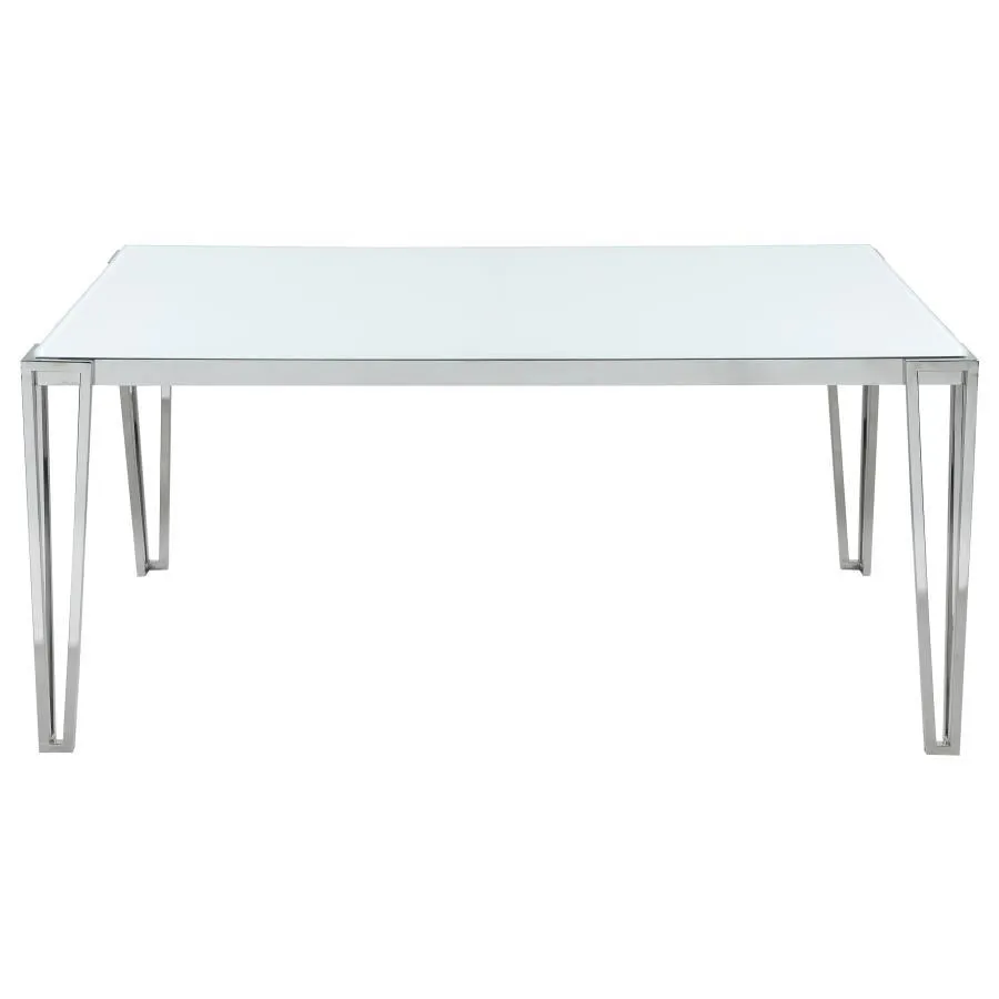 Pauline - Rectangular Glass Top Dining Table - Chrome