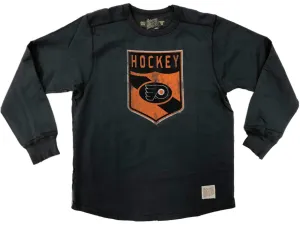 Philadelphia Flyers Retro Brand Gray Hockey Shield Long Sleeve Cotton T-Shirt