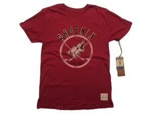 Phoenix Coyotes Retro Brand Dark Red Vintage Cotton Short Sleeve T-Shirt