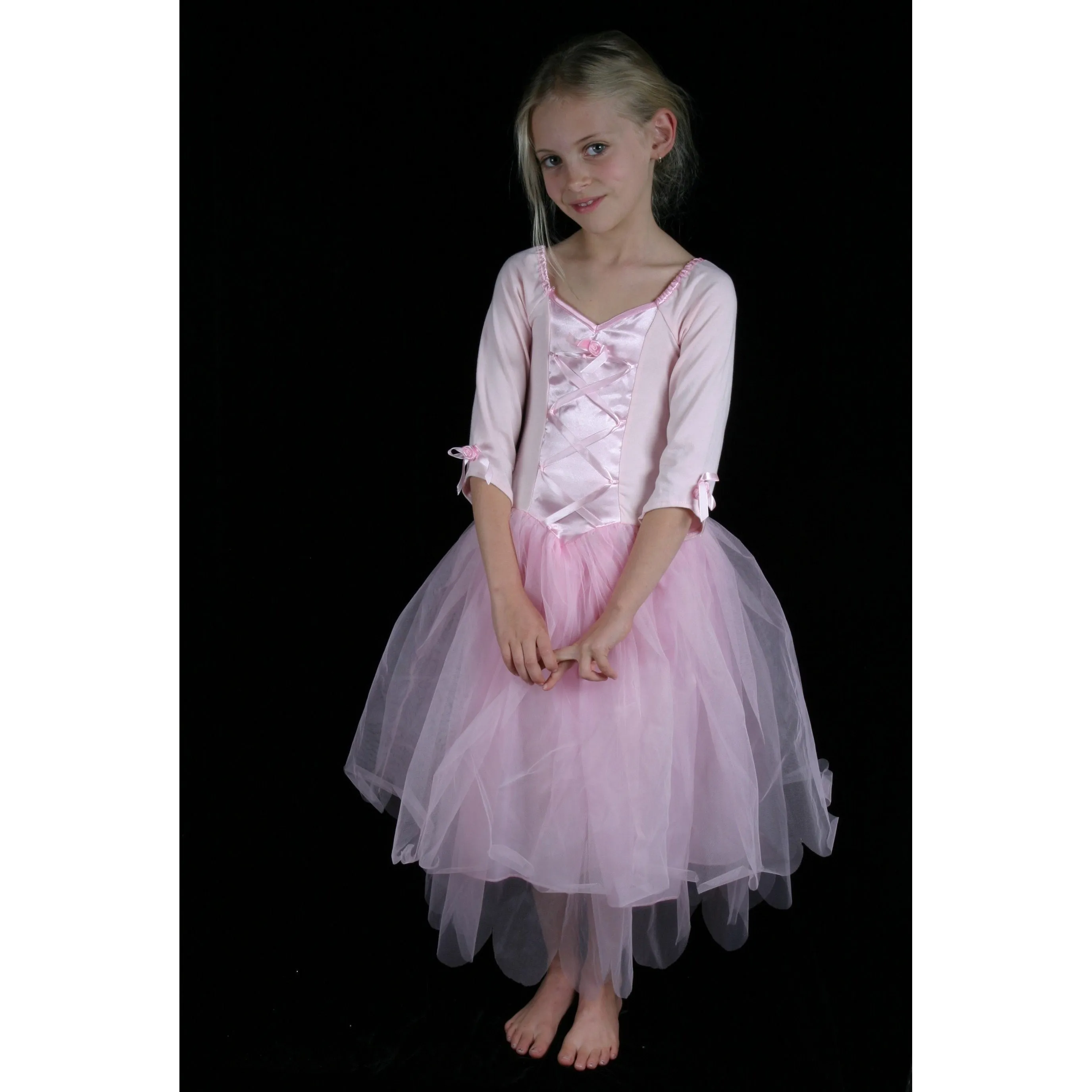 Pink Ballerina Tutu Dress soft lycra cotton 3/4 sleeves