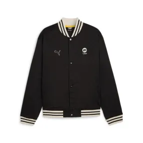 Pl Statement Cotton Crew Neck Button Down Bomber Jacket