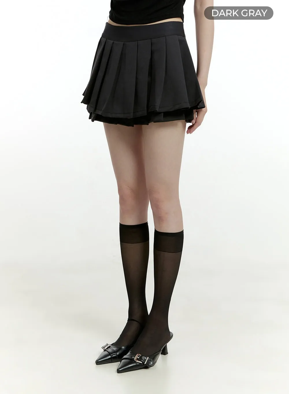 Pleated Layered Mini Skirt CL426