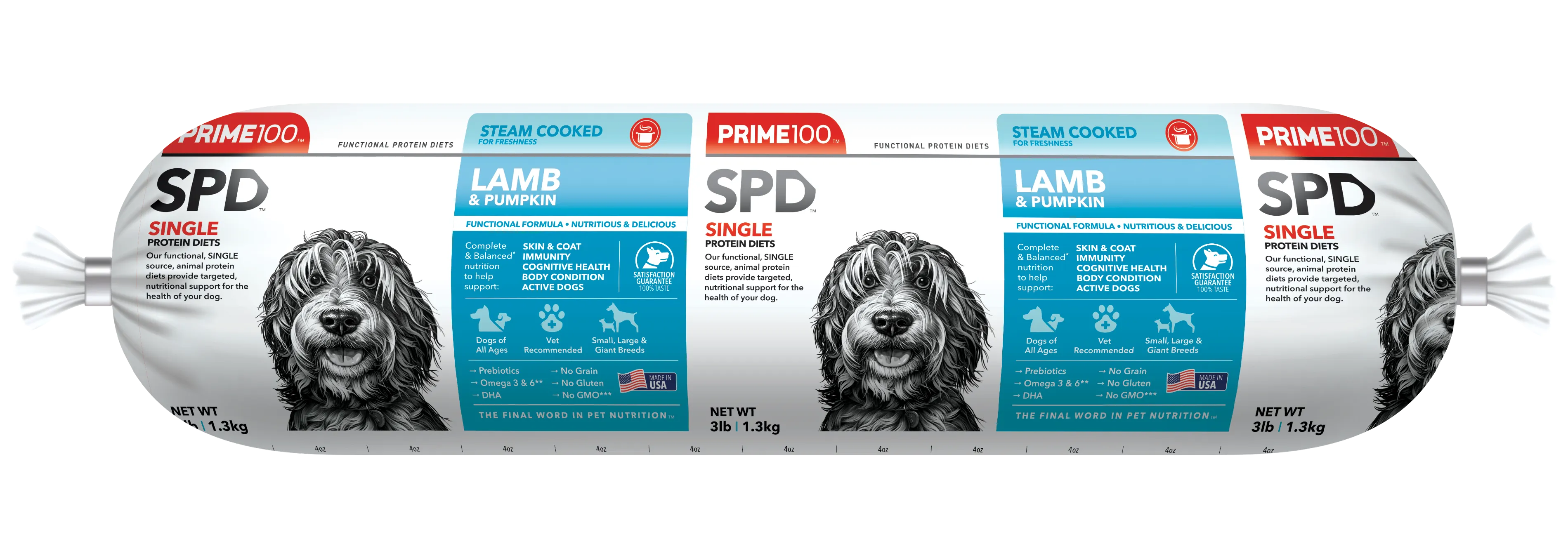 Prime 100 Single Protein Diet - Lamb & Pumpkin Fresh Refrigerated Dog Food