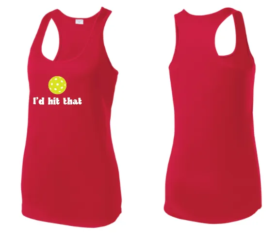 Racer Back "I'd hit that" Pickleball Red