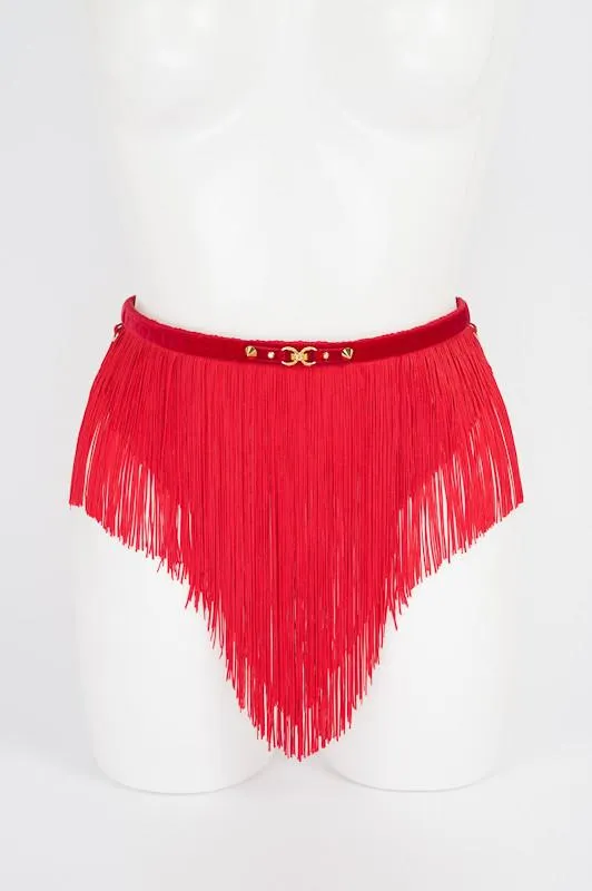 Red Fringe Skirt with Handcuffs