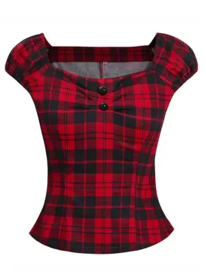 Red Plaid Retro Top