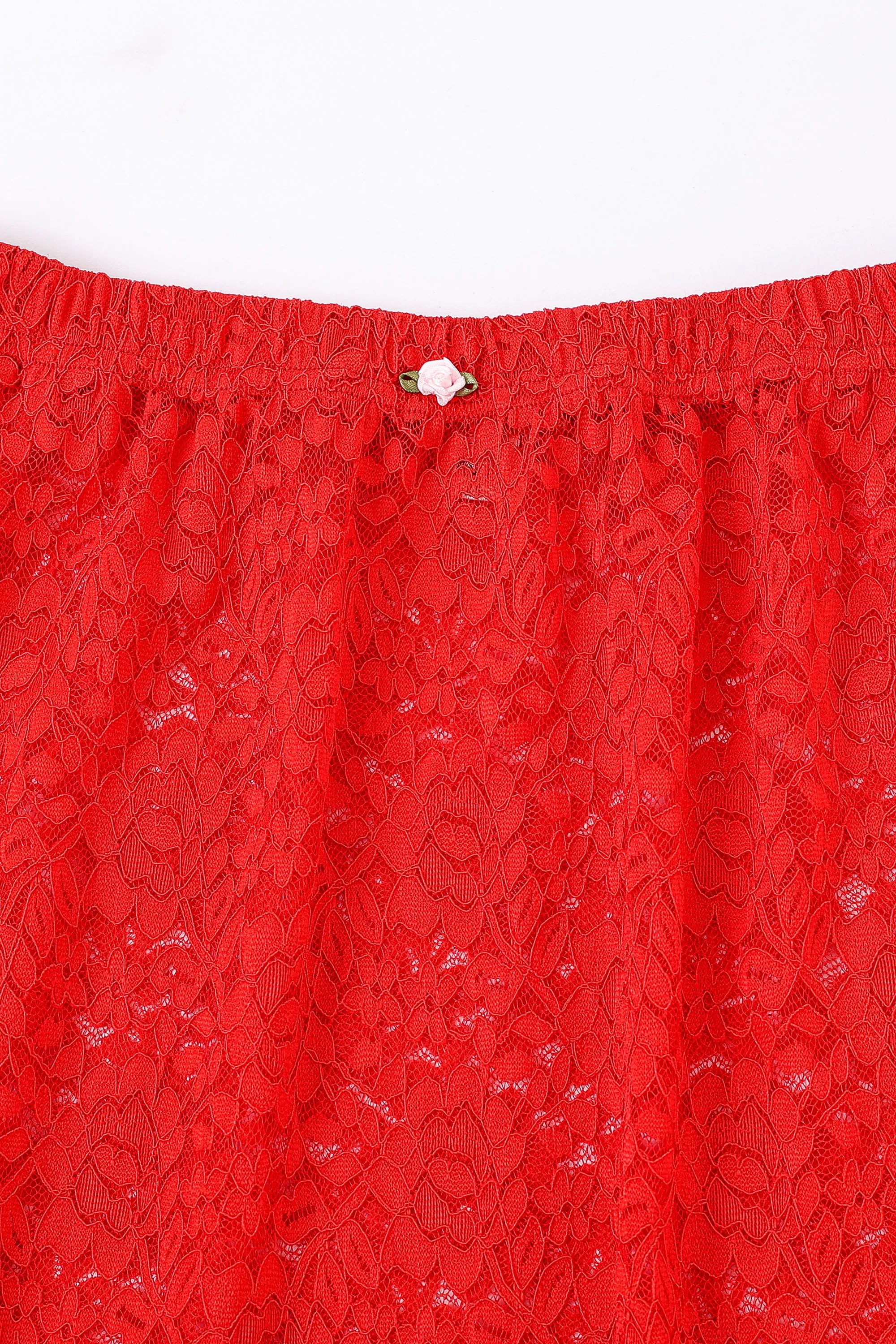 Red Rose Lace Rosette Skirt