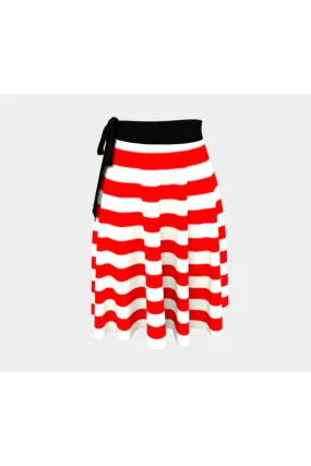 Red Stripe Wrap Skirt