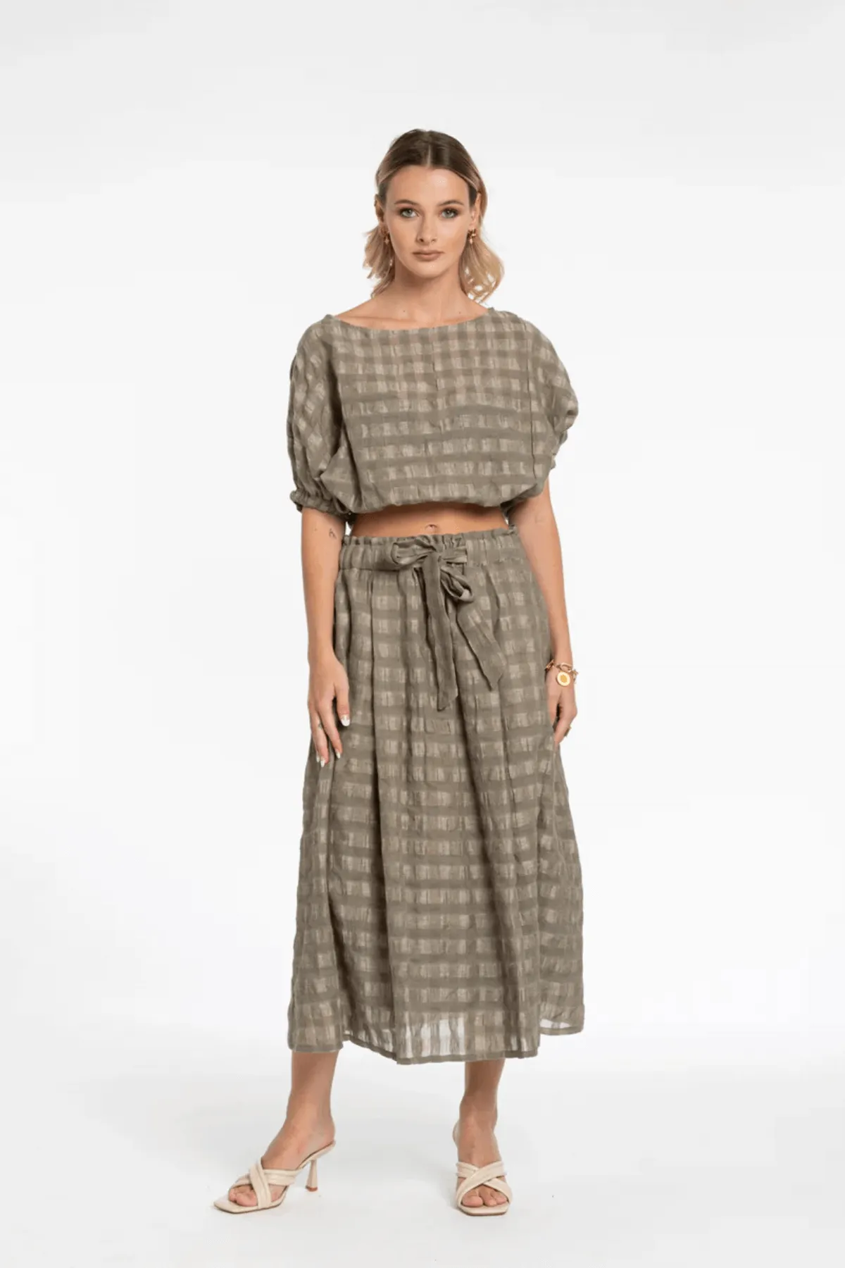 REFRACTION SKIRT OLIVE