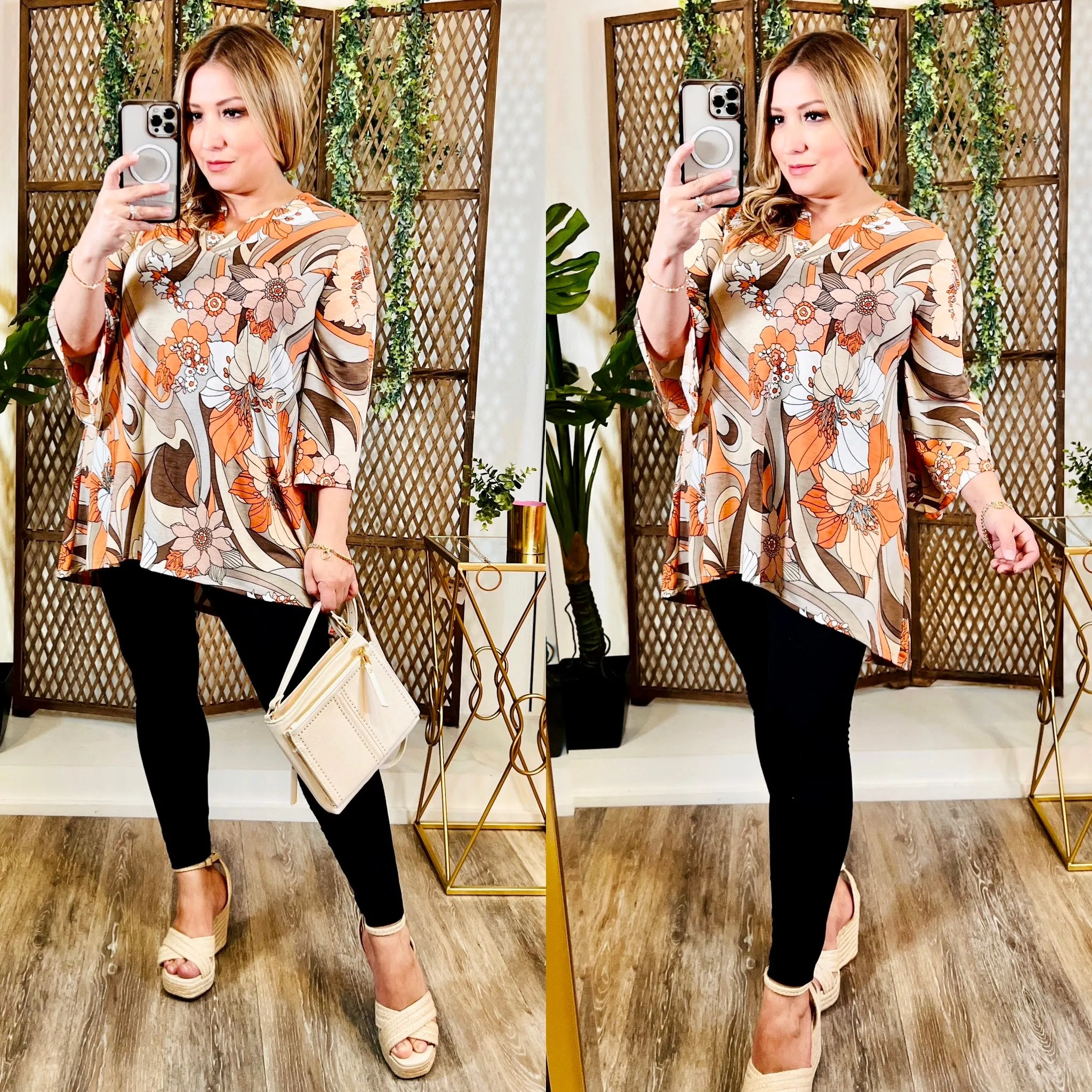 Retro Rust Color Blouse