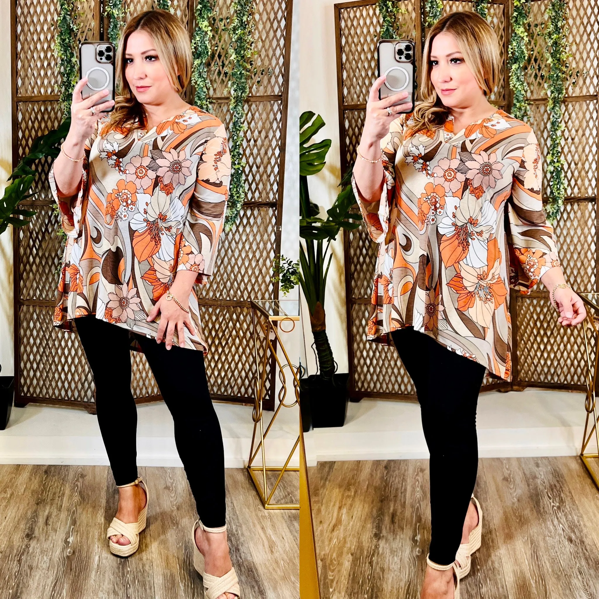 Retro Rust Color Blouse