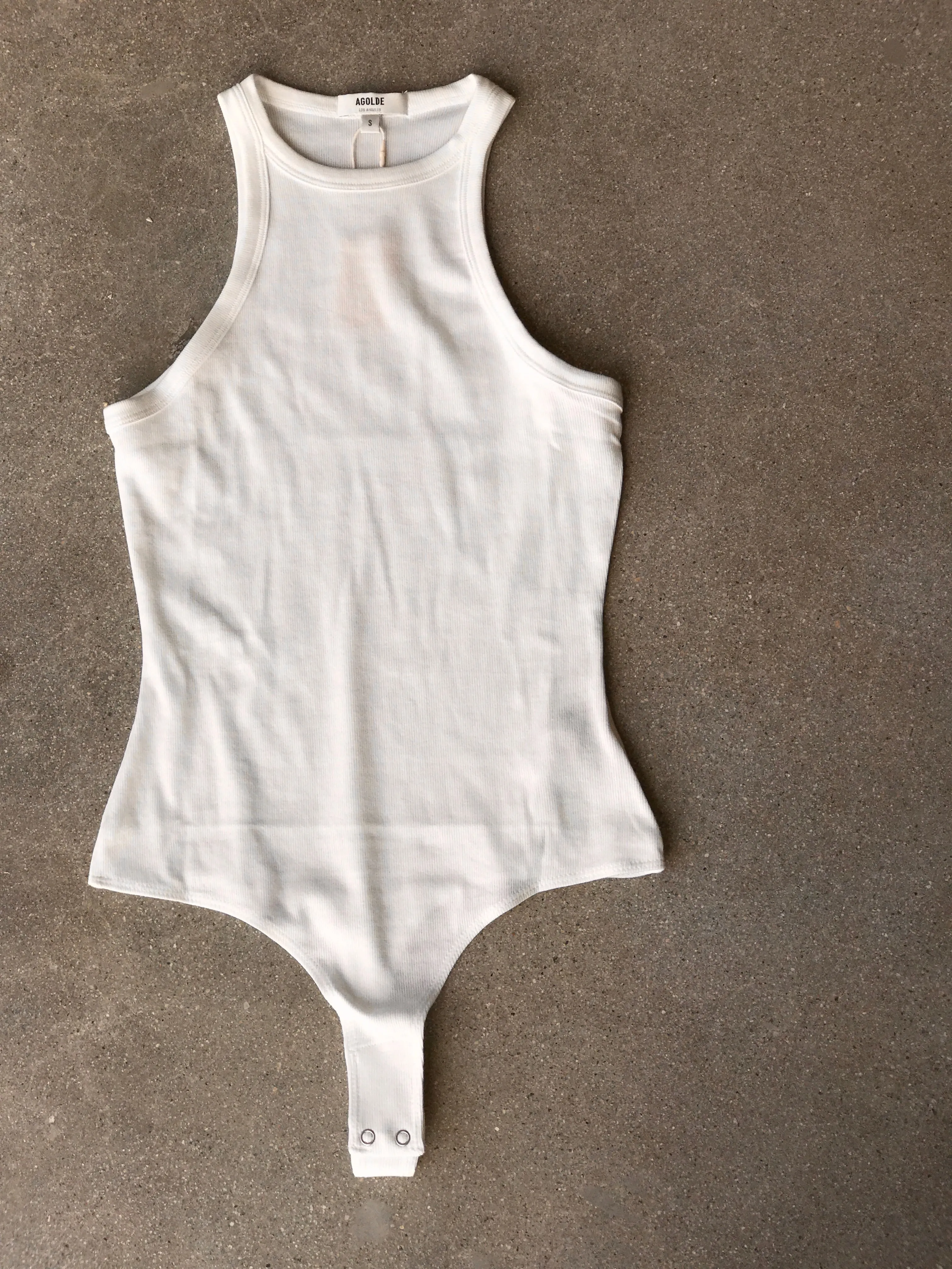 Rianne High Neck Racerback Bodysuit - White