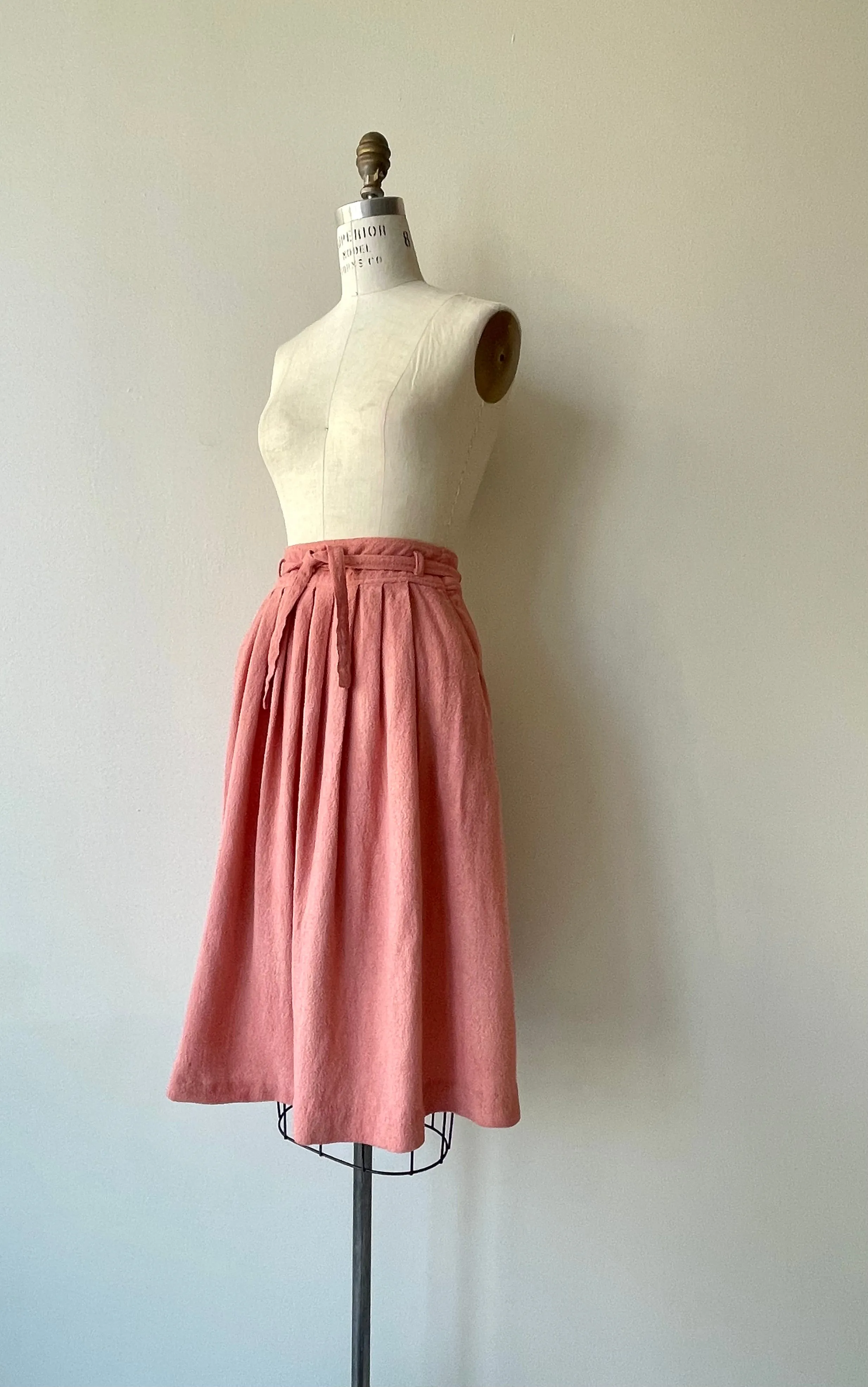 Rose Raw Silk Skirt | 1970s