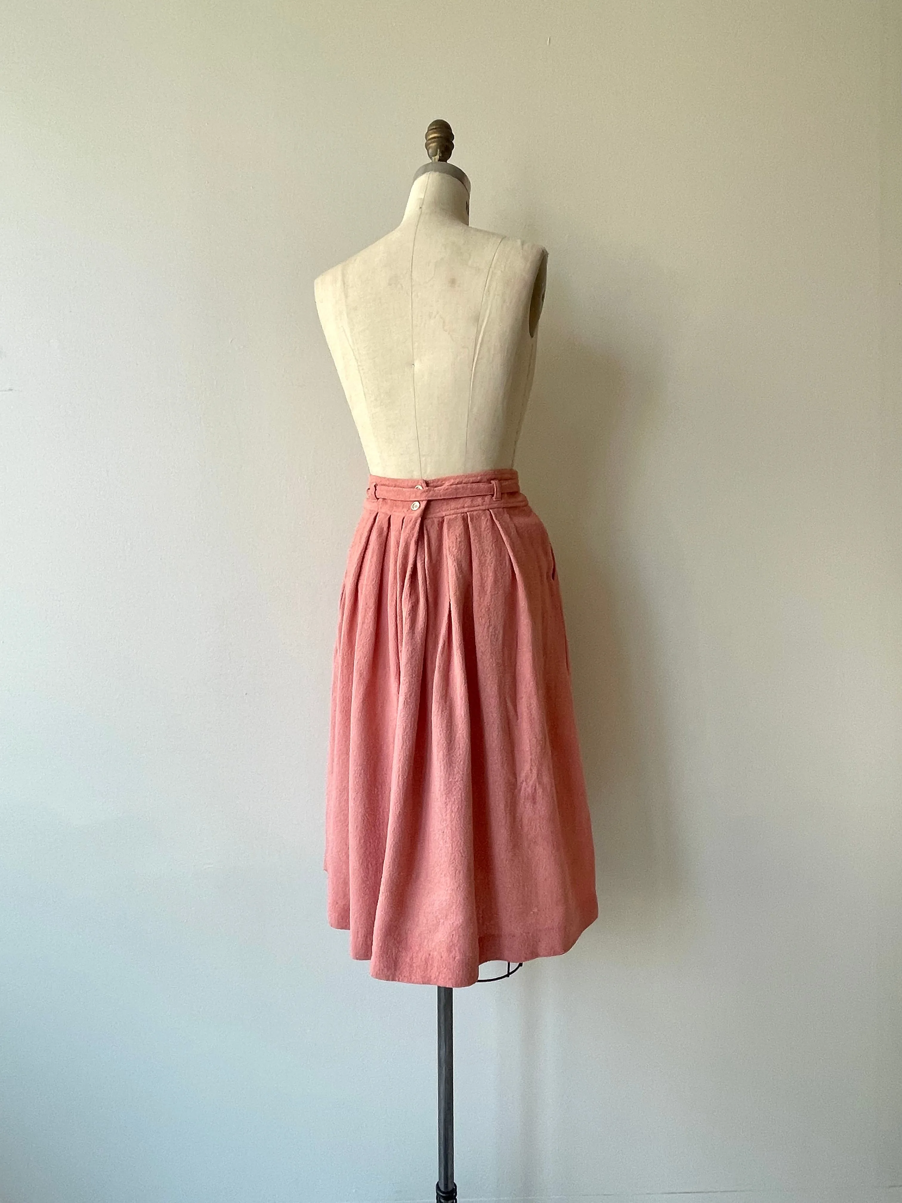 Rose Raw Silk Skirt | 1970s