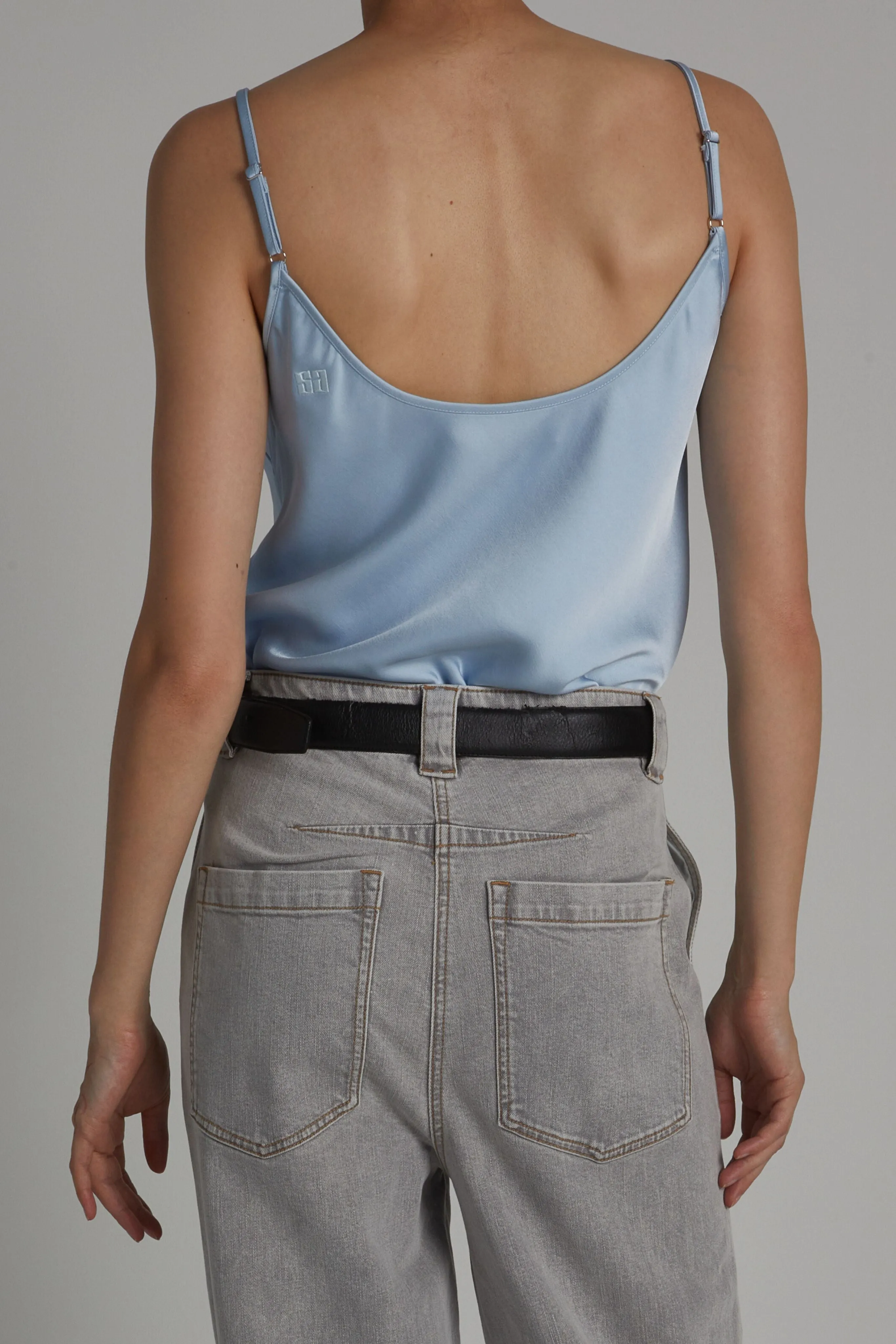 Saint Art New York - Elliot Charmeuse Cami in Ice Blue