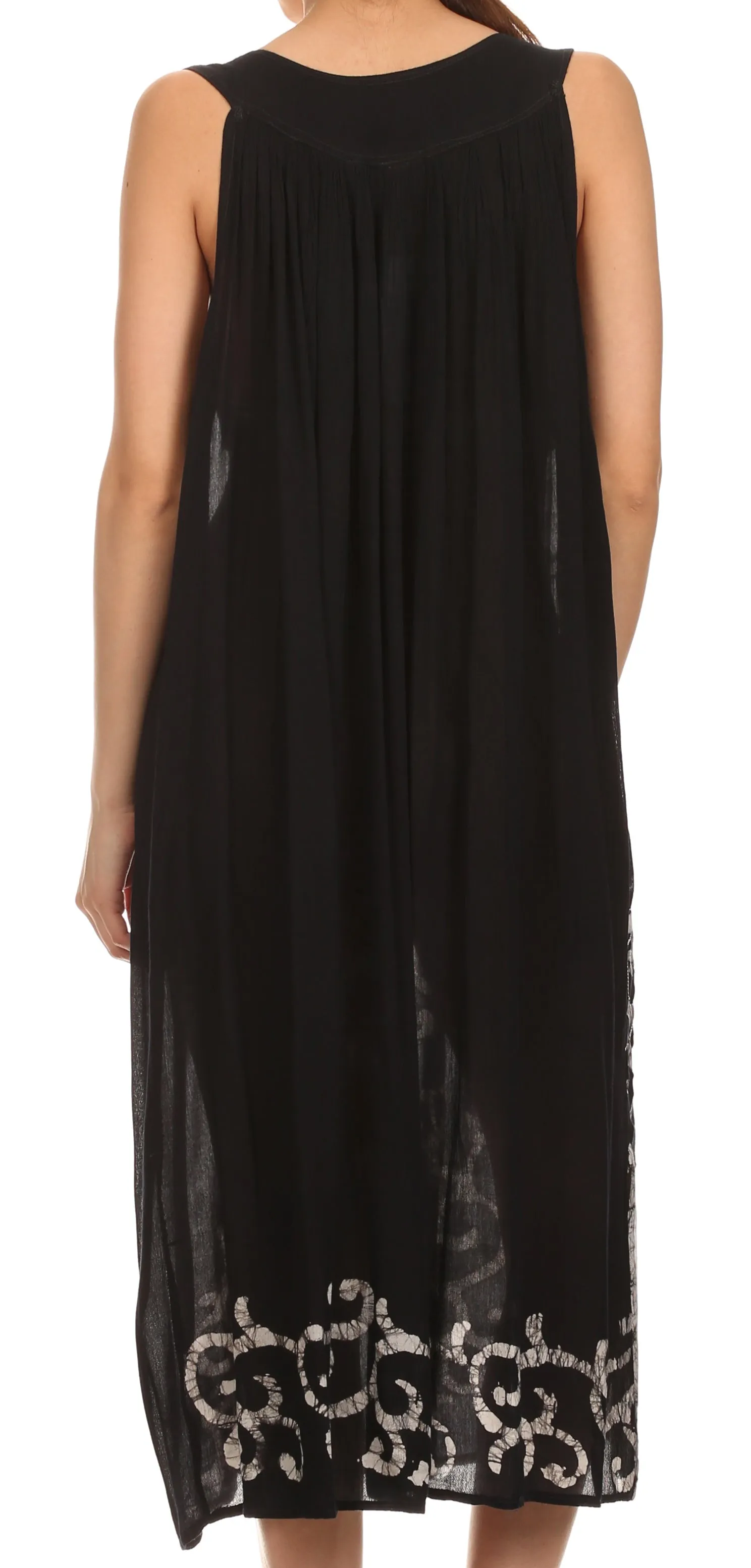 Sakkas Addilyn Embroidered Tank Top Split Neck Dress / Cover Up