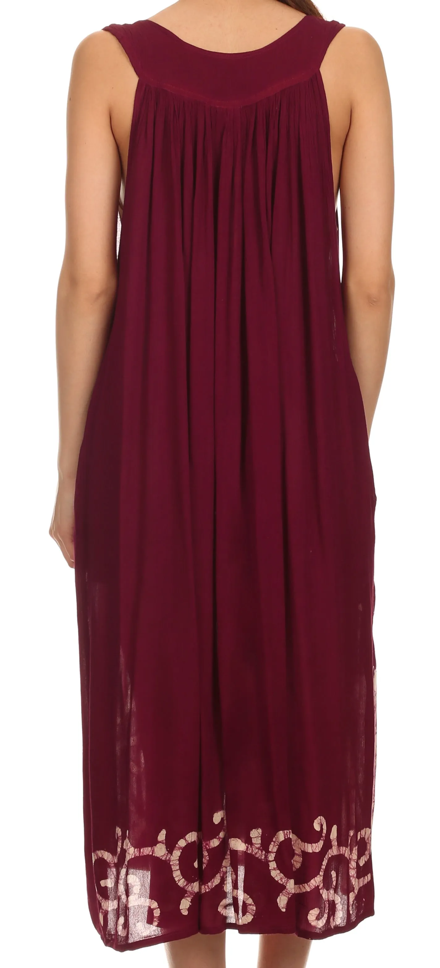 Sakkas Addilyn Embroidered Tank Top Split Neck Dress / Cover Up