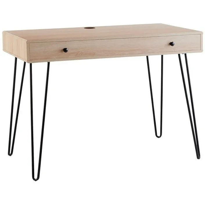 (Scratch & Dent) Brenton Studio Outlet Callay 42"W Writing Desk, Blonde Oak/Black