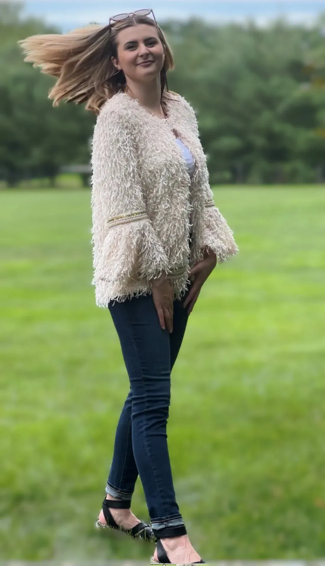 Shaggy Fur Jacket - Cream