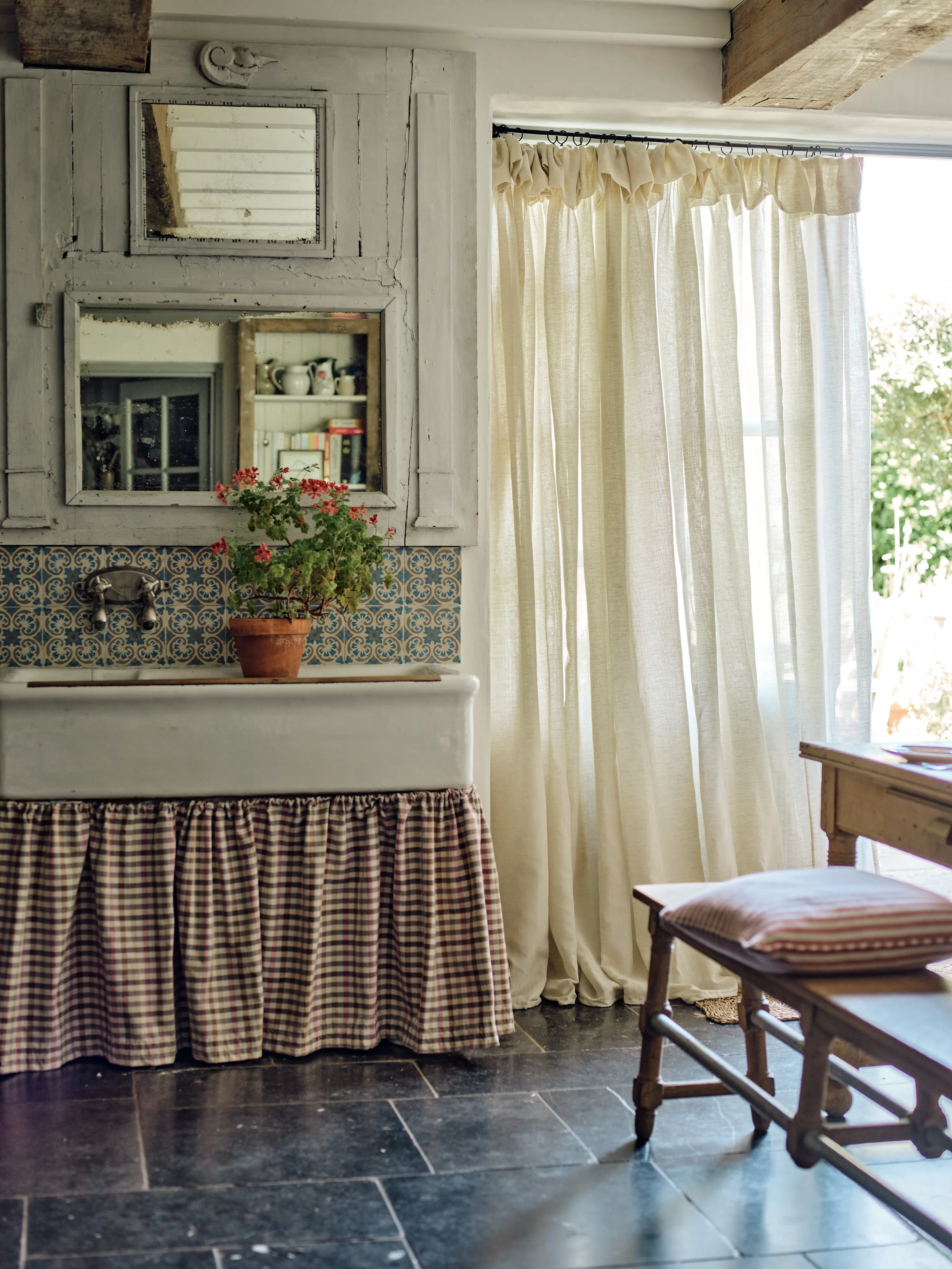 Sheer Curtain Linen and Wool Natural