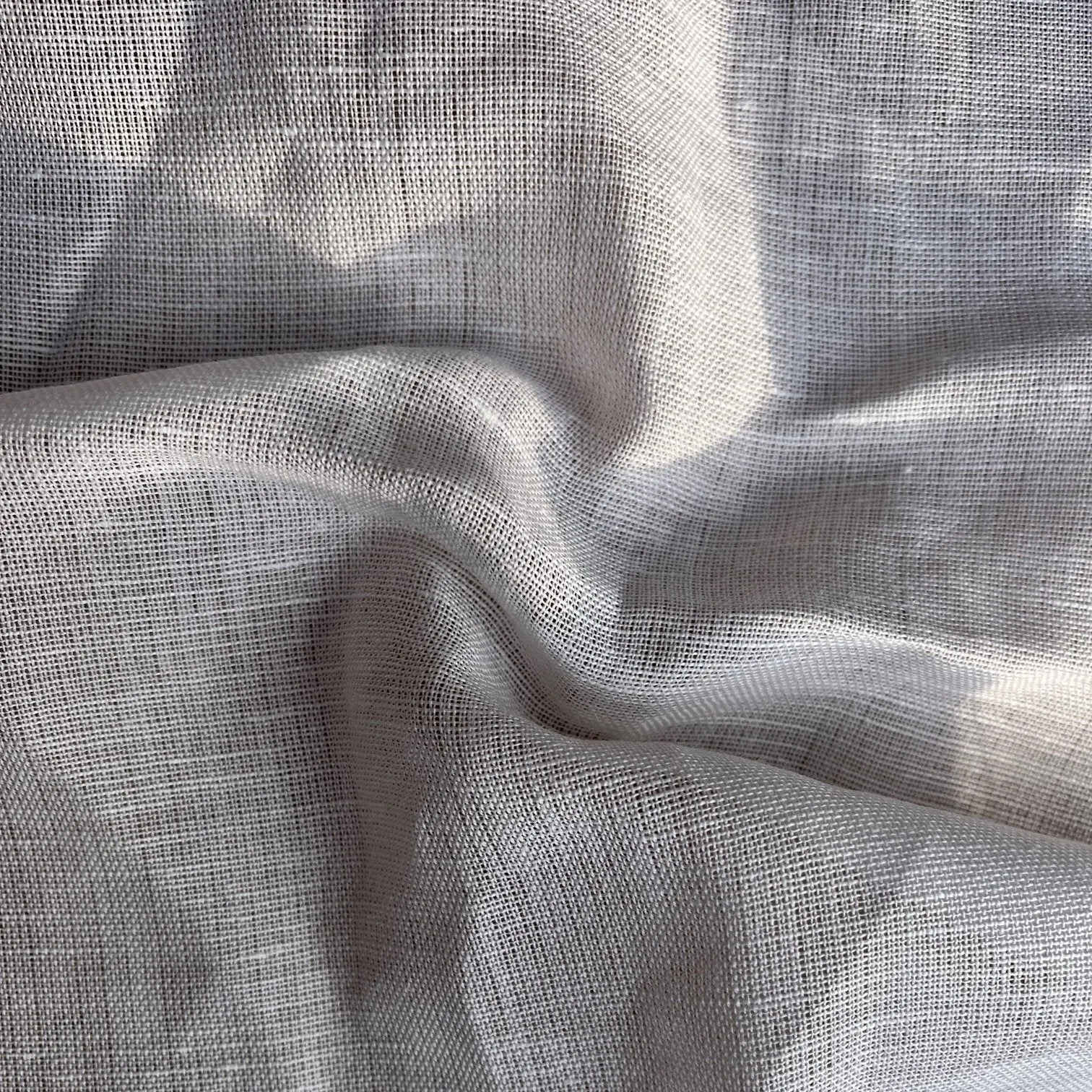 Sheer Linen and Wool Fabric Off White Sample