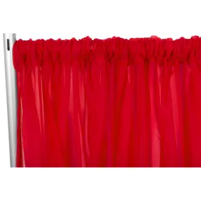 Sheer Voile Flame Retardant (FR) 12ft H x 118" W Drape/Backdrop Curtain Panel - Red