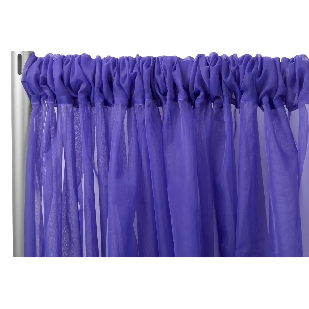 Sheer Voile Flame Retardant (FR) 14ft H x 118" W Drape/Backdrop Curtain Panel - Purple