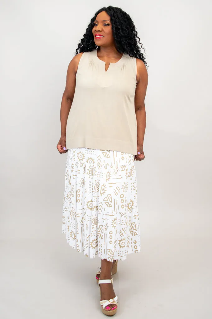 Shella Skirt, Suna, Linen Bamboo