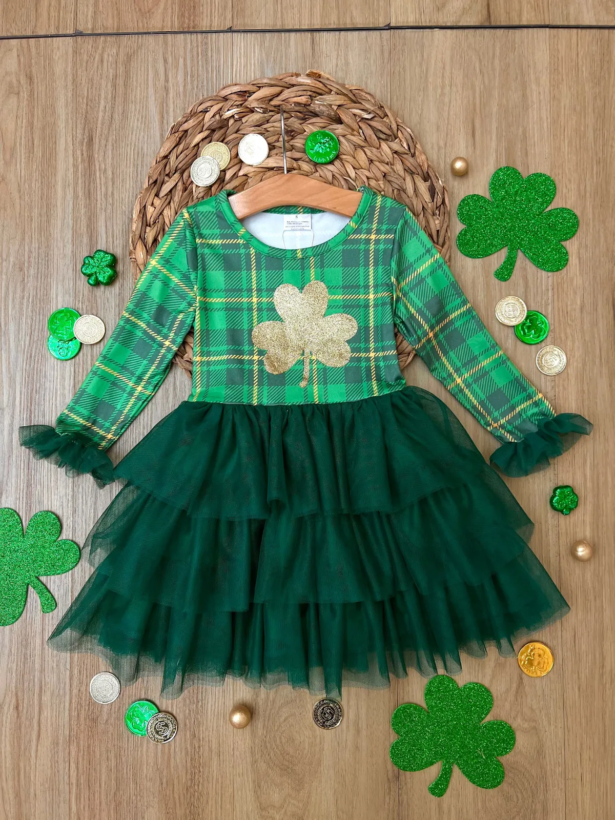 Shimmering Shamrocks Tiered Tutu Dress