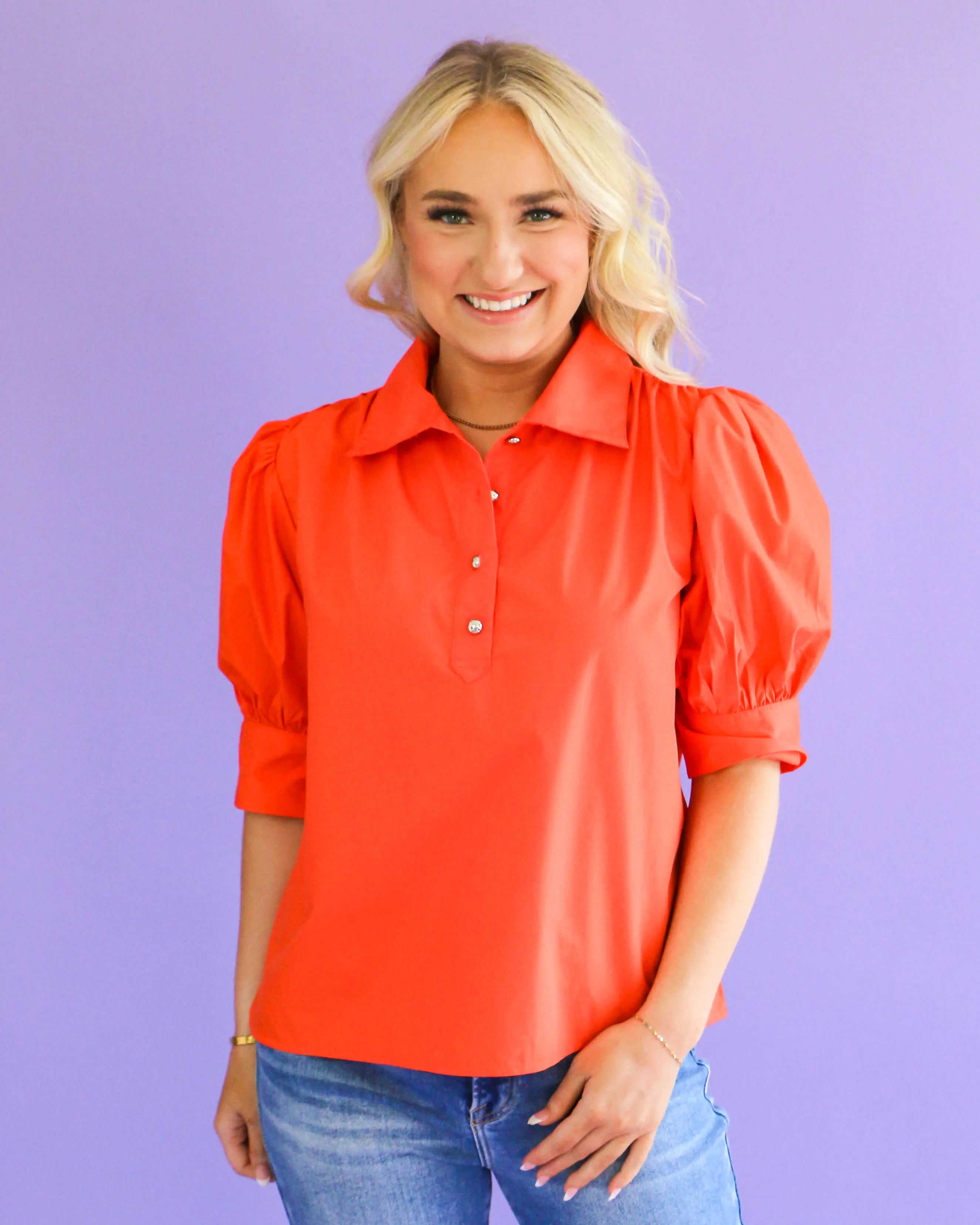 Short Sleeve Collared Top