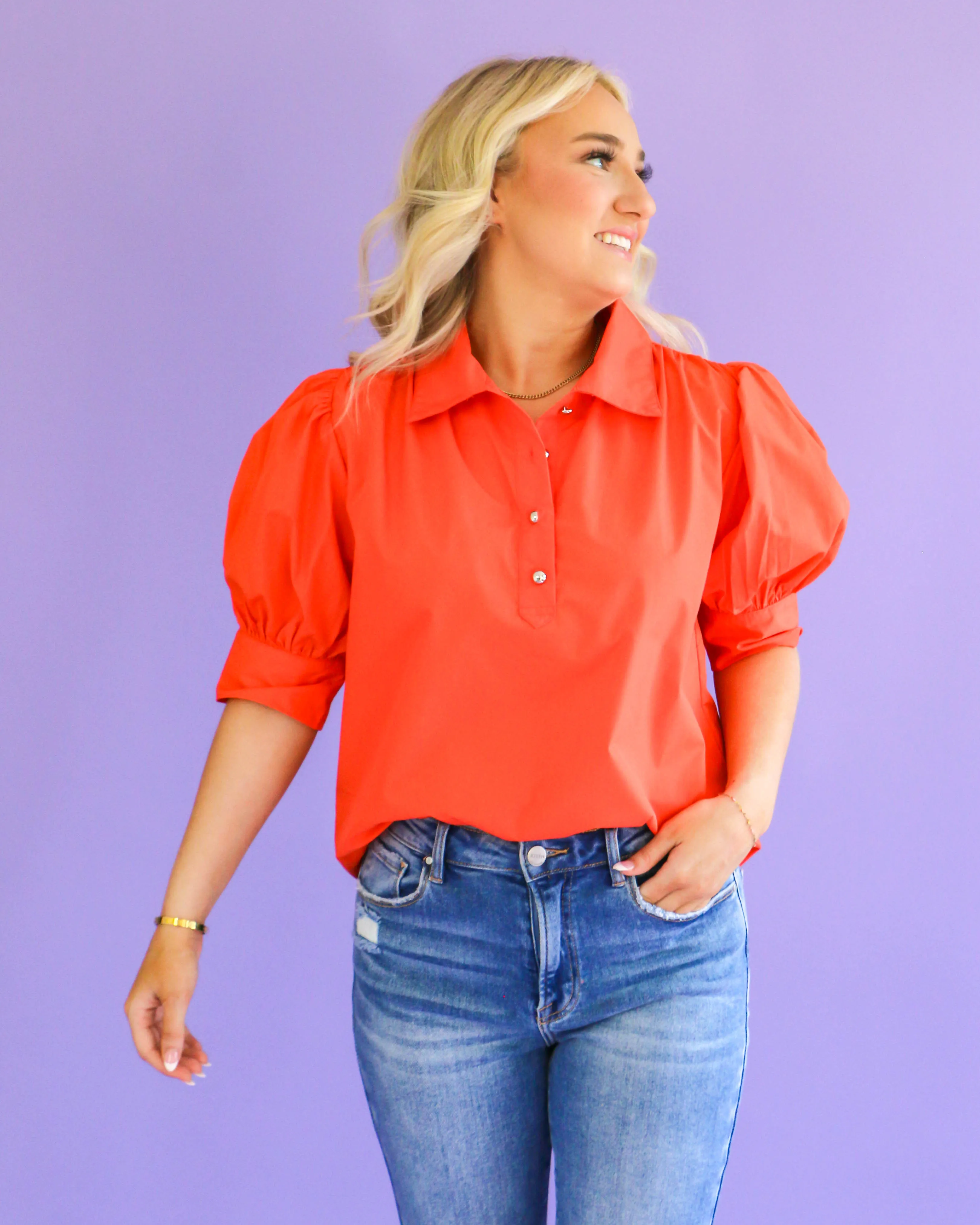 Short Sleeve Collared Top