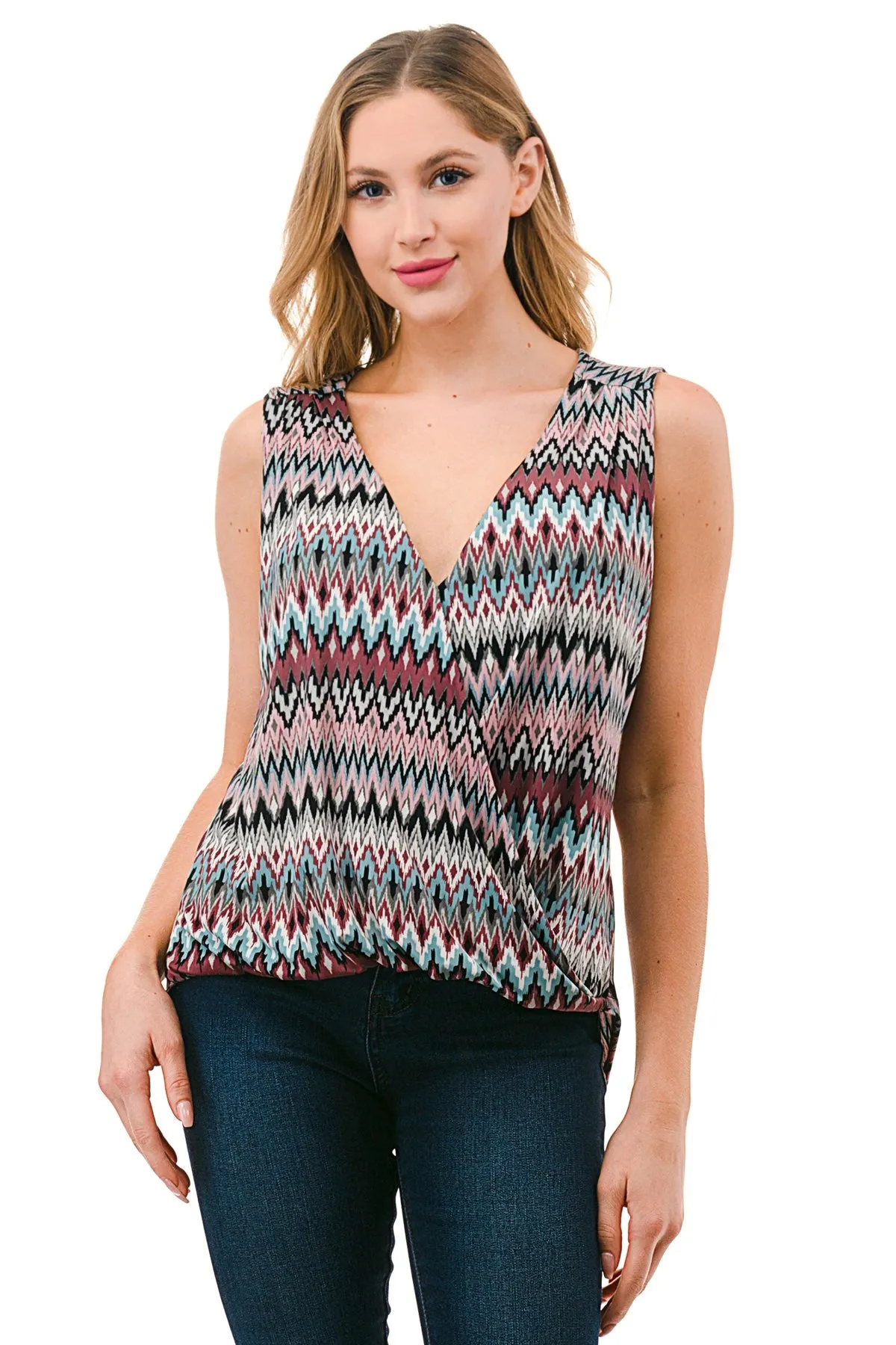 Sleeveless V Neck Top