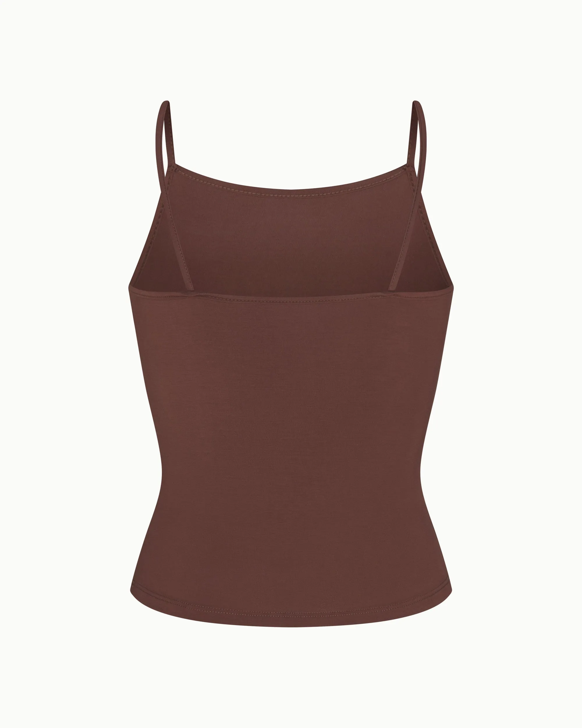 Soft Stretch High Neck Tank | Chocolate