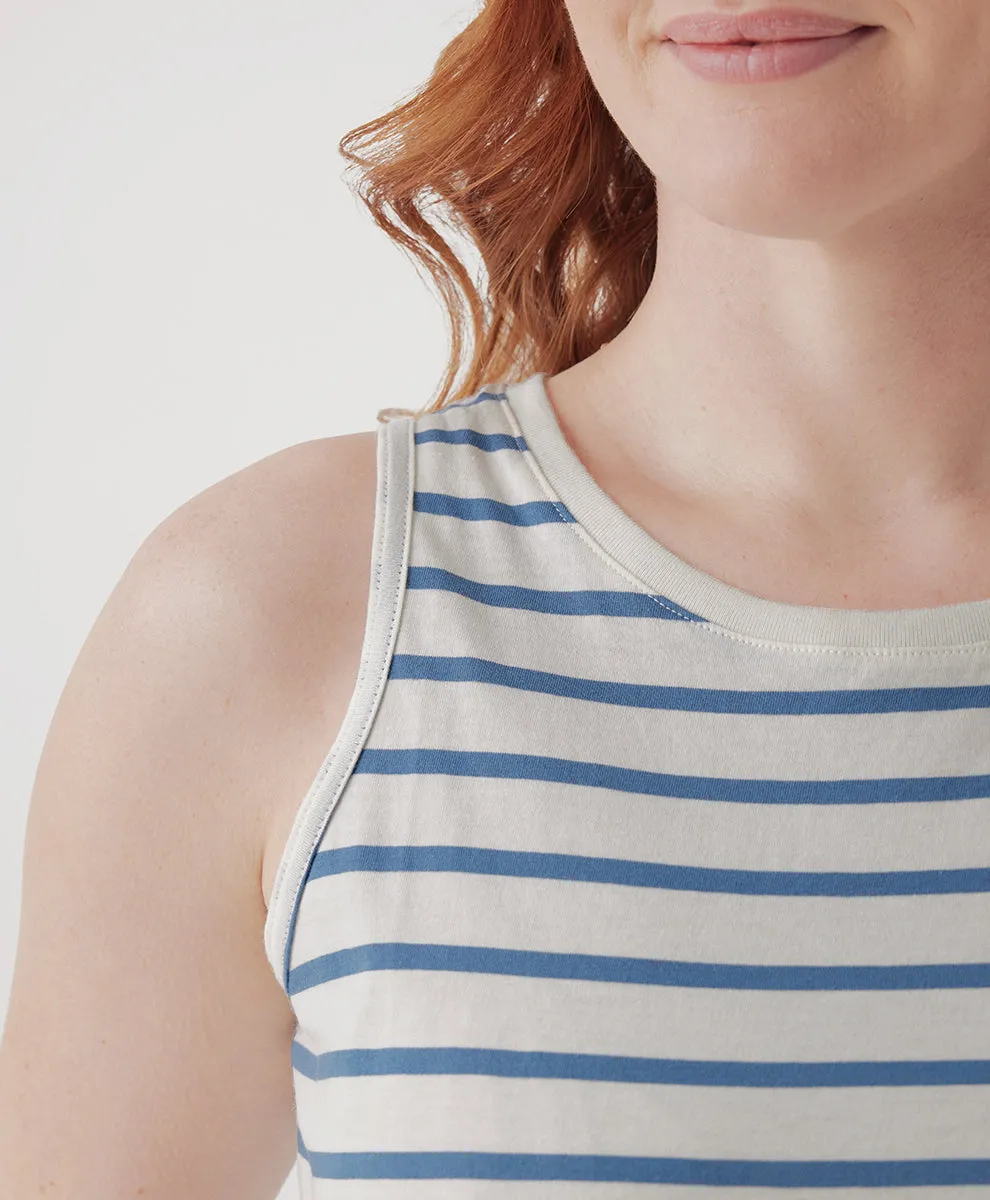 Softspun High Neck Tank - Paris Stripe