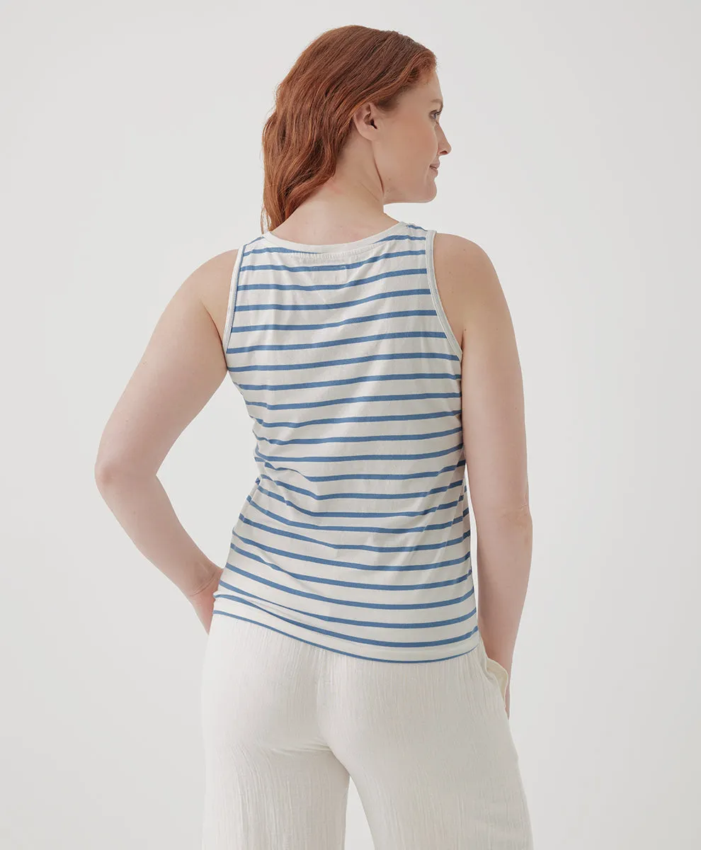 Softspun High Neck Tank - Paris Stripe