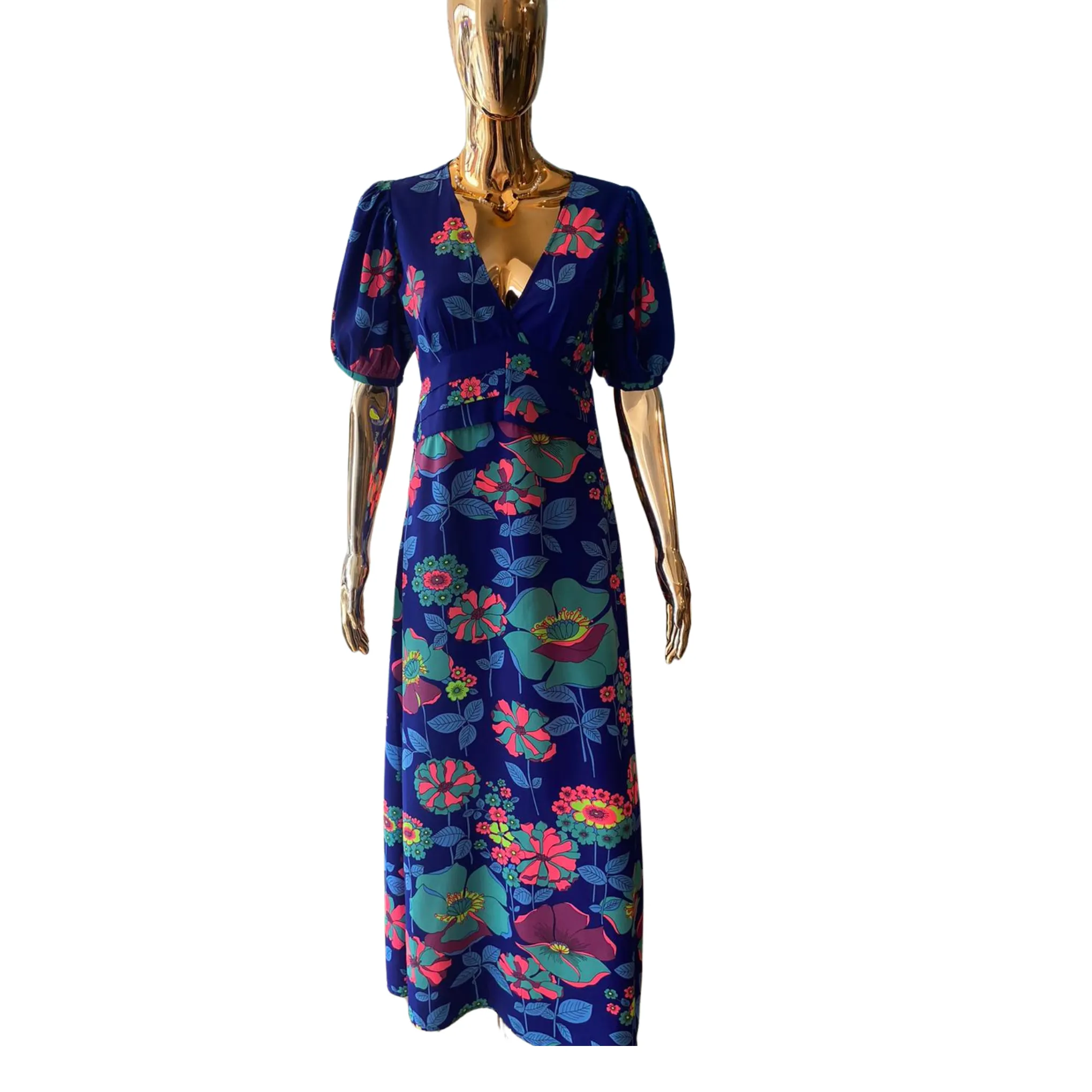 Stardust Seraphine Maxi Dress-Electric Blue Flower