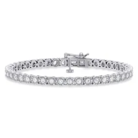 Sterling Silver Round Cut 0.50 Carat tw Diamond Bracelet