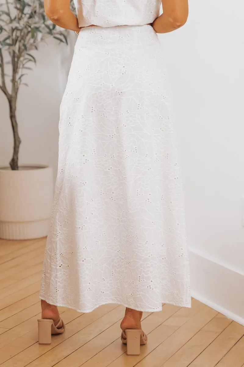 Steve Madden Amalia White Eyelet Maxi Skirt - FINAL SALE