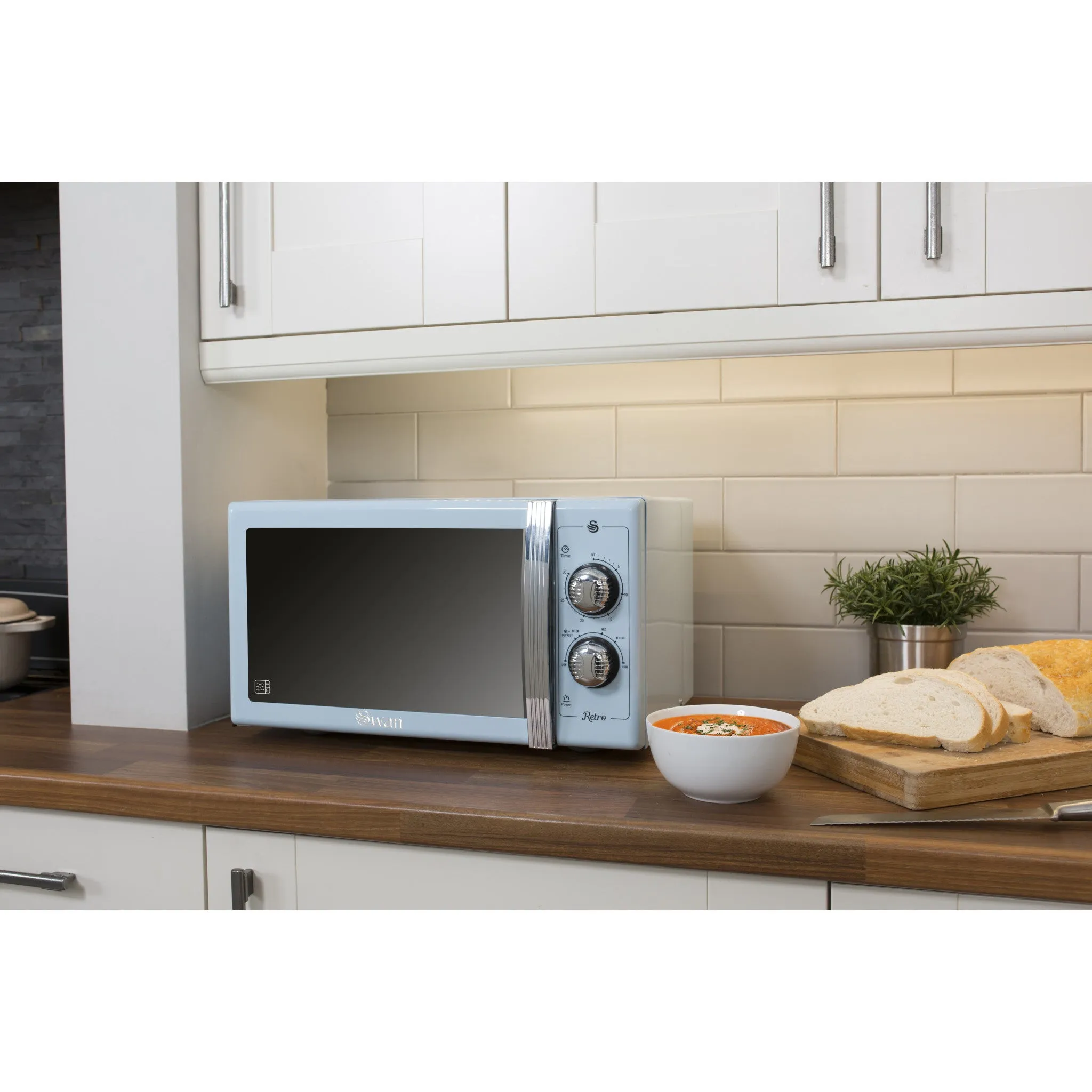 Swan 0.9 cu. ft. Retro Manual Microwave