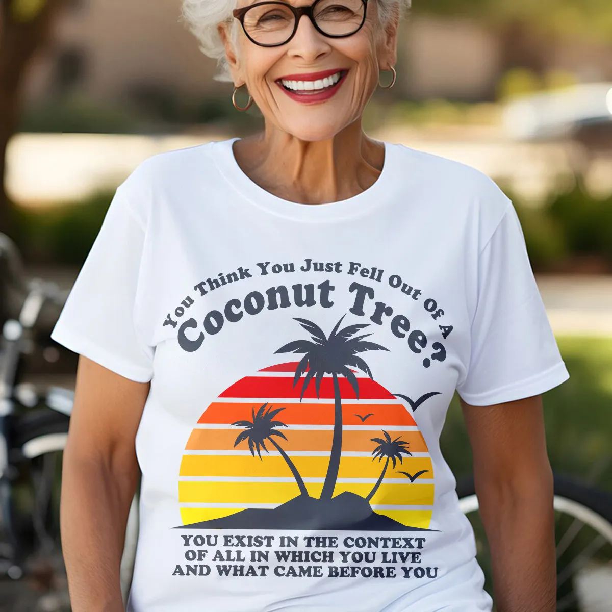 Teesdily | Coconut Palm Tree Quote Shirt, You Think You Just Fell Out Of A Coconut Tree Tee Sweatshirt Hoodie, Tropical Vintage Vibes 2024 Mug, American Gifts