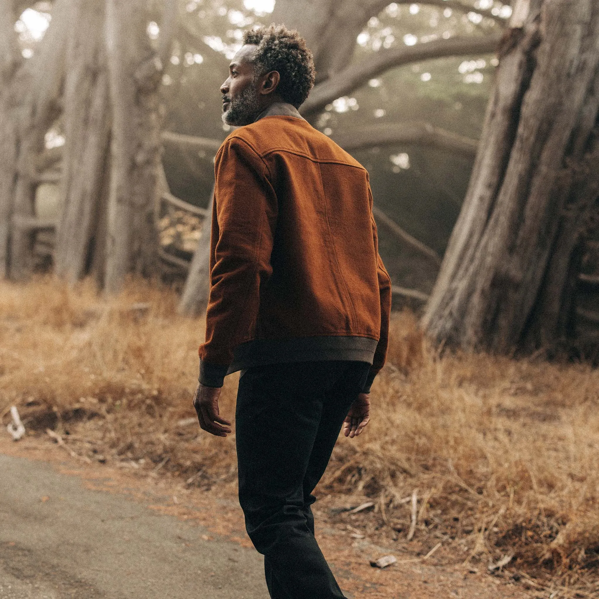 The Bomber Jacket in Tarnished Copper Moleskin